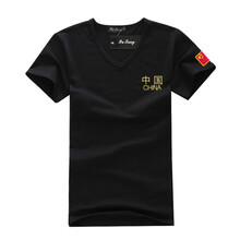 狼中花 短袖 男士T恤 T22V領(lǐng)黑色中國(guó) 