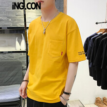 ING.CON 短袖 男士T恤 黃色 