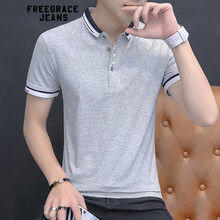 自由風(fēng)度（FREEGRACE） 短袖 男士T恤 淺灰色347A-T117 