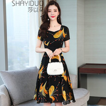 莎以朵（SHAYIDUO） 純色 不規(guī)則 連衣裙