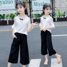 女孩闊腿褲套裝夏