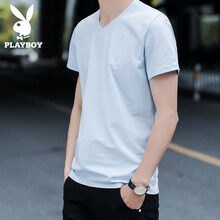 花花公子（PLAYBOY） 短袖 男士T恤 SYZ1233 淺藍 