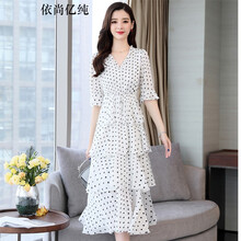 依尚億純（yishangyichun） 圓點(diǎn) 波點(diǎn) 連衣裙