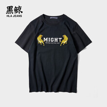 黑鯨（HLAJEANS） 短袖 男士T恤 黑色DX 