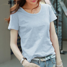 瀾孜菀 立體裁剪 短袖 T恤 女 圓領(lǐng)