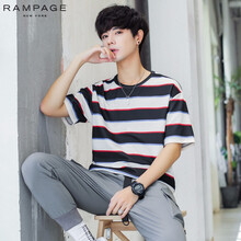 RAMPAGE 長袖 男士T恤 1928黑色 