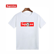 supretee 短袖 男士T恤 白色色sup驚愕狗 