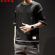 吉禾伊嘉 短袖 男士T恤 T128黑色 