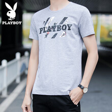 花花公子（PLAYBOY ESTABLISHED 1953） 短袖 男士T恤 灰色36093 
