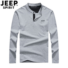 Jeep 短袖 男士T恤 灰色-長(zhǎng)袖 