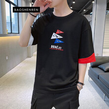 寶參人（Baoshenren） 五分袖 男士T恤 3002黑色 