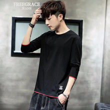 自由風(fēng)度（FREEGRACE） 長(cháng)袖 男士T恤 黑色 XL，L，XXL，XXXL，M