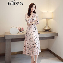 莉塔羅莎（LitaRosa） 格子，圓點，碎花 拼接，紐扣，印花，蕾絲 連衣裙
