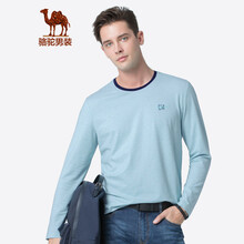 駱駝（CAMEL） 長(zhǎng)袖 男士T恤 天藍(lán) XL，4XL，L，XXXL，XXL，M