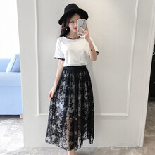 純色系帶雪紡裙，微胖妹子的福音