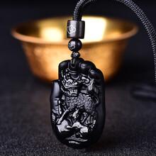 獻(xiàn)桃黑曜石吊墜