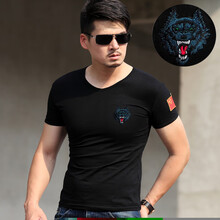 賀豹（horpou） 短袖 男士T恤 狼頭黑色V領(lǐng)款 