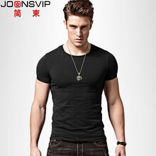 簡(jiǎn)束（JOONSVIP） 短袖 男士T恤 黑色 