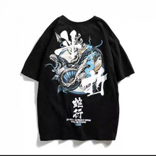 古萊登（GODLIKE） 短袖 男士T恤 斗折蛇行 黑色 