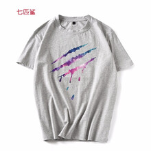 七匹鯊 短袖 男士T恤 灰色空間撕裂 S，XL，4XL，5XL，L，加大，XXL，XXXL