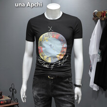 una Apchi 短袖 男士T恤 黑色 XL，4XL，L，M，XXL，XXXL