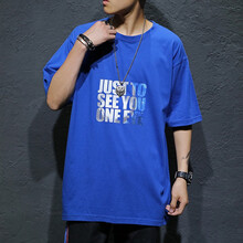 卡魯微 五分袖 男士T恤 藍色 