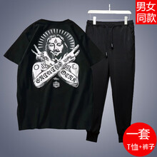 嘉曄（JIAYE） 短袖 男士T恤 一套法老黑色+純黑色褲 