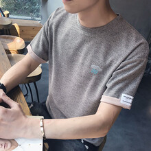 漫羲（MANXI） 五分袖 男士T恤 T708杏色 