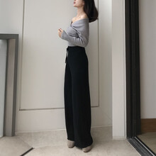 寬松毛呢闊腿褲，穿出你的少女心