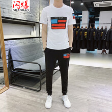 閃爆（SHANBAO） 短袖 男士T恤 T23白色 