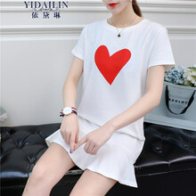 依黛琳（YIDAILIN） 荷葉邊 短袖 T恤 女 圓領(lǐng)