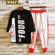 WALF 七分袖 男士T恤 紅色 