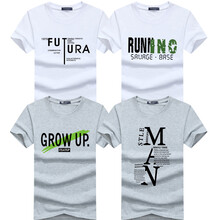 哇次 短袖 男士T恤 短袖FT白+R字母白+UP灰+大M灰 