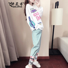 妍莉芬（yanlifen）  喇叭褲 女 八分褲 休閑褲