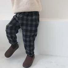 男童黑白格子褲