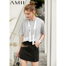AMII 印花 短袖 T恤 女 連帽