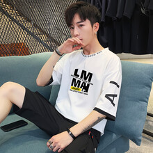 C2潮朝 五分袖 男士T恤 白色 