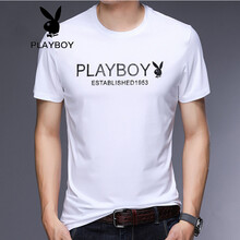 花花公子（PLAYBOY ESTABLISHED 1953） 短袖 男士T恤 白色/82T012 