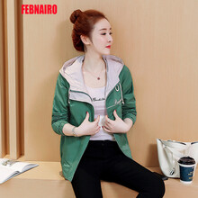 FEBNAIRO 連帽 長袖 女 短外套 刺繡，帶帽，立體裝飾