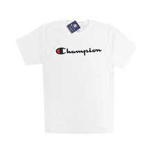 Champion 短袖 男士T恤 白色-黑色logo 