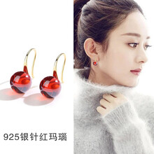 耳墜紅瑪瑙