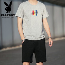 花花公子（PLAYBOY） 短袖 男士T恤 1917灰色 