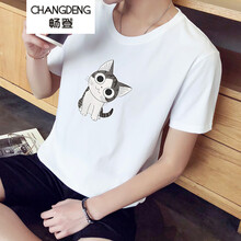 暢登（CHANGDENG） 短袖 男士T恤 小貓白 