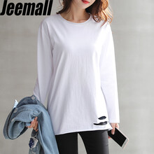 Jeemall 破洞，立體裁剪 短袖 T恤 女 圓領(lǐng)