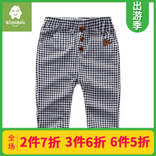 男童韓版格子褲