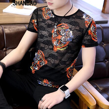 閃爆（SHANBAO） 短袖 男士T恤 老虎頭 