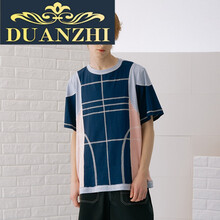 端致（DUANZHI） 長袖 男士T恤 藏青拼色 