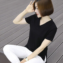 其他品牌 3D，不對稱 短袖 T恤 女 V領