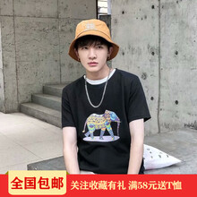 木子勝（MUZISHENG） 短袖 男士T恤 大象黑短T 