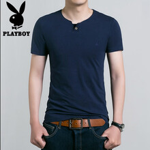 花花公子（PLAYBOY） 短袖 男士T恤 5701 深藍(lán) 